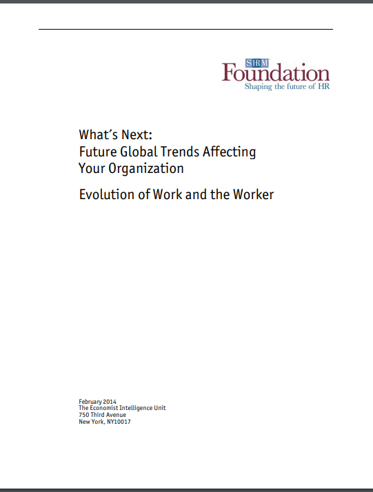 WHAT’S NEXT:  FUTURE GLOBAL TRENDS  AFFECTING YOUR ORGANIZATION