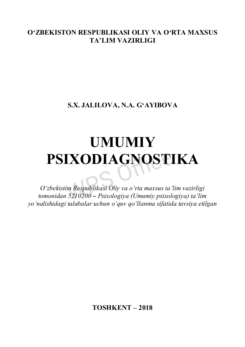 Umumiy psixodiagnostika