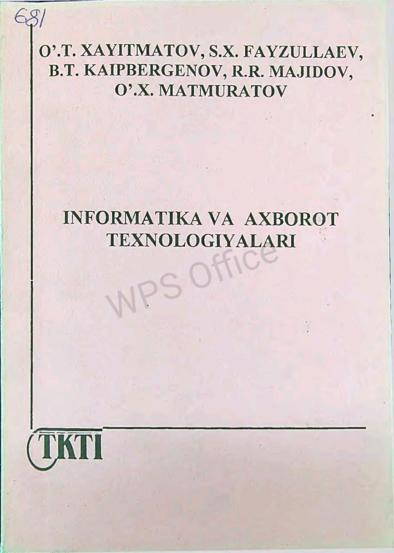 Informatika va axborot texnologiyalari