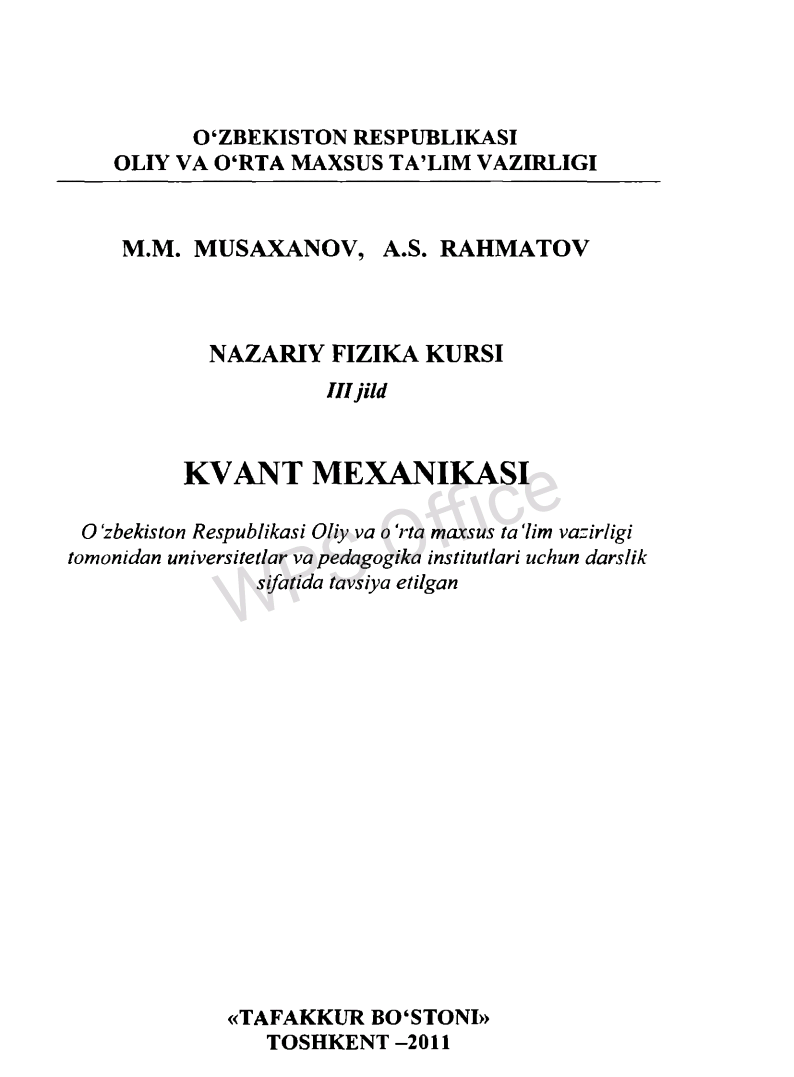 Kvant mexanikasi