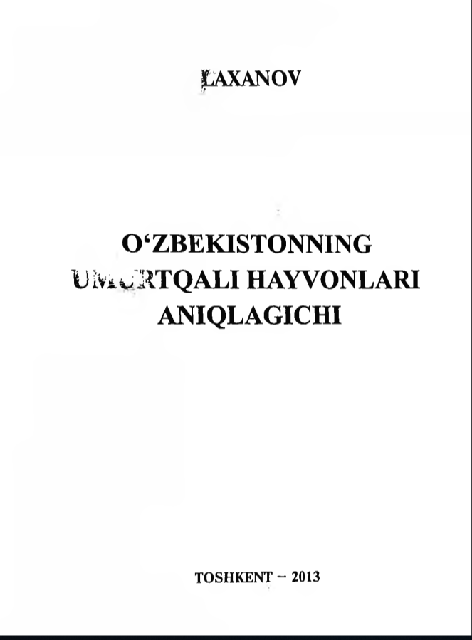 O'zbekistonning umurtqali hayvonlari aniqlagichi