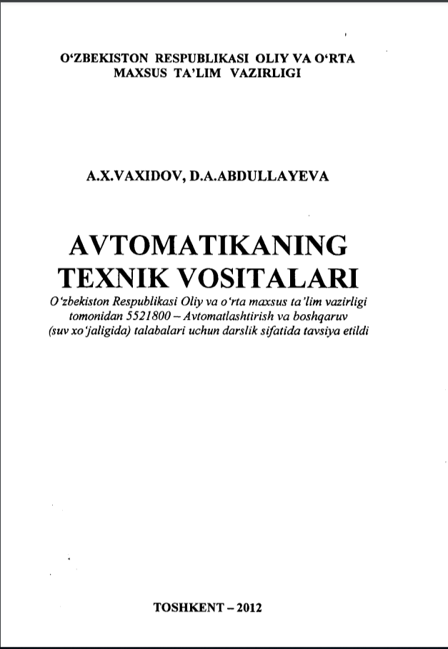Avtomatikaning texnik vositalari.