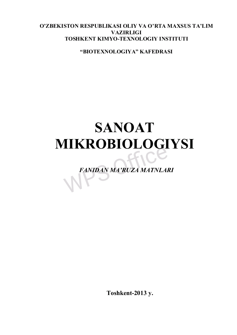 Sanoat mikrobiologiyasi