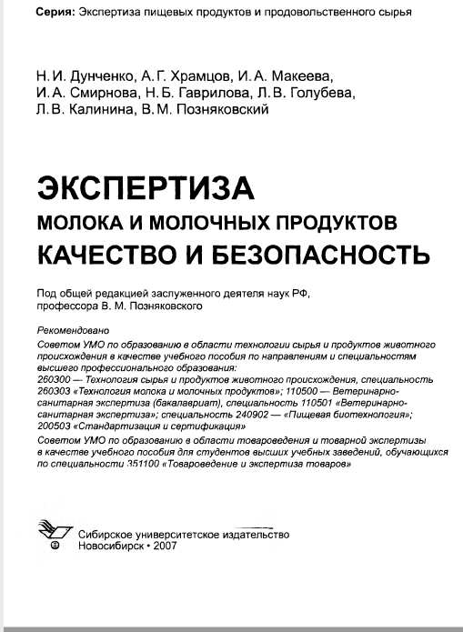 Экспертиза молока и молочных продуктов качество безопасность