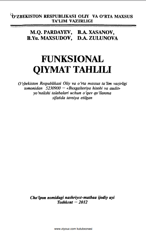 Funksional qiymat tahlili