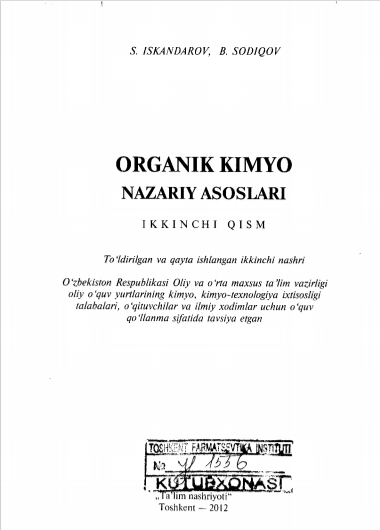 Organik kimyo nazariy asoslari II