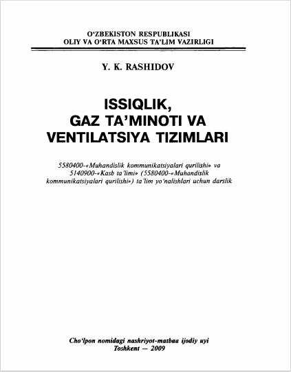 Issiqlik, gaz ta'minoti va ventilyatsiya tizimlari