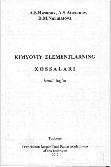 Kimyoviy elementlarning xossalari