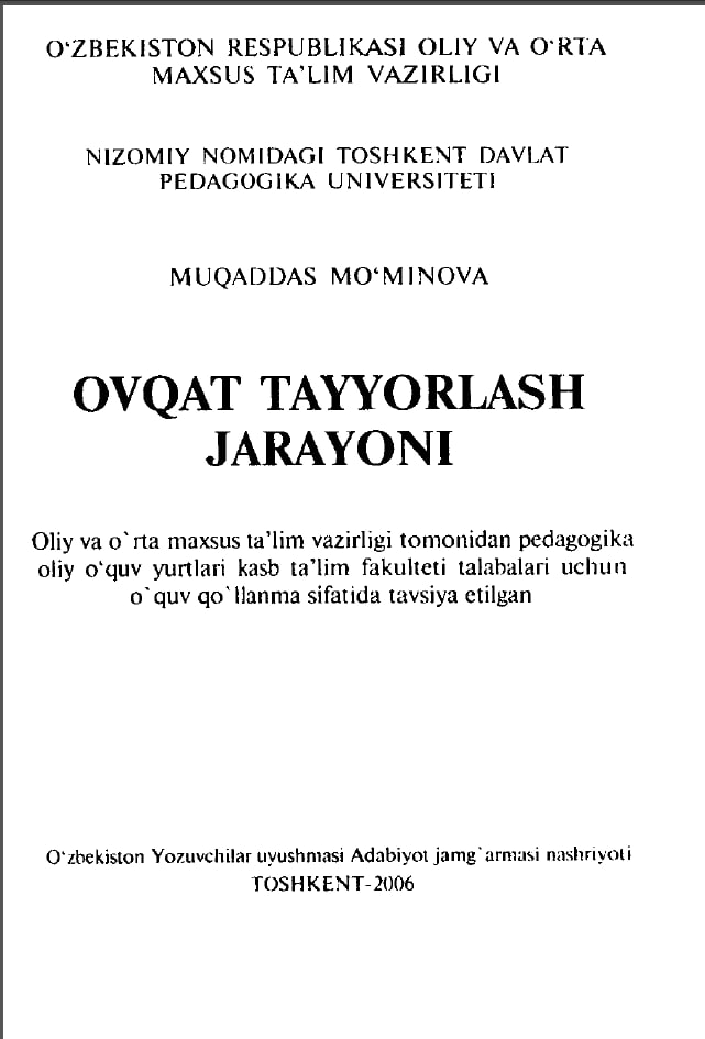 Ovqat tayyorlash jarayoni