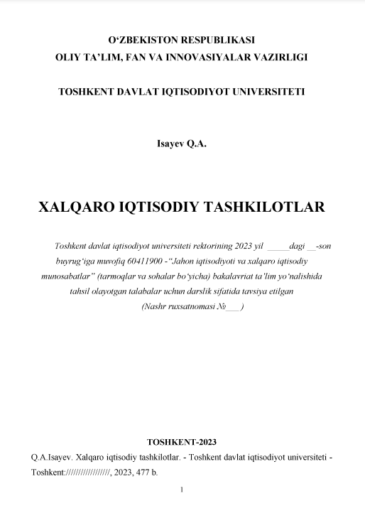 Xalqaro iqtisodiy tashkilotlar