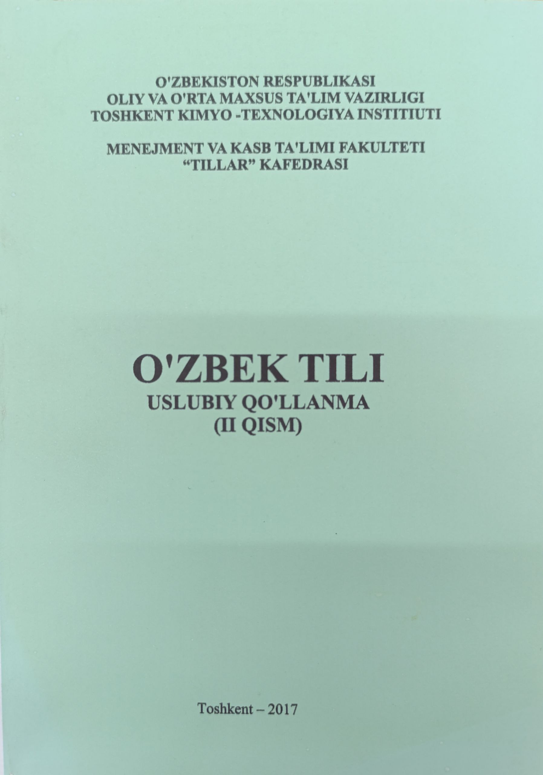 O'zbek tili (II-qism)