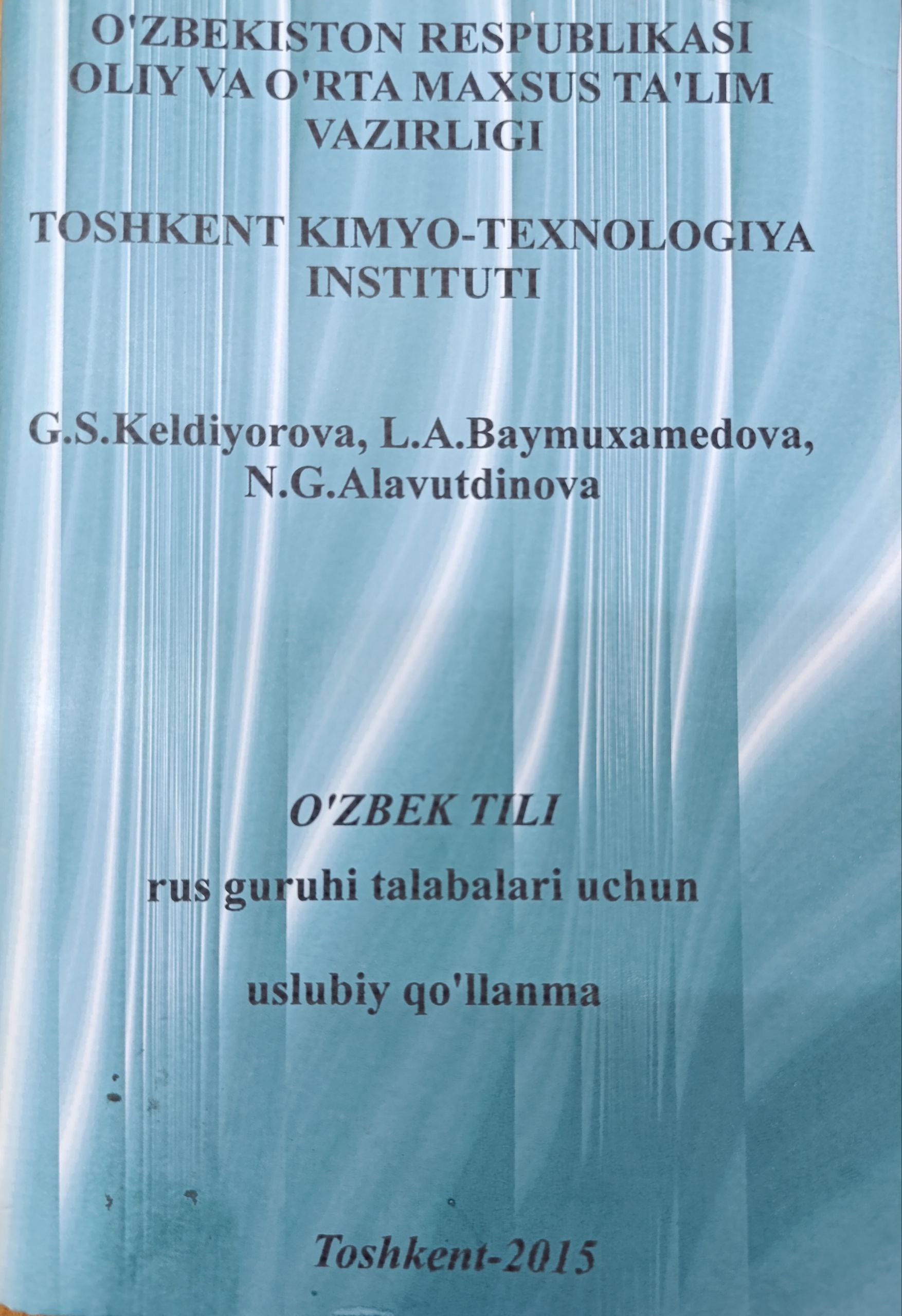 O'zbek tili rus guruhi talabalari uchun
