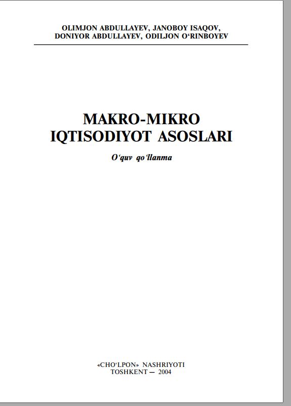Makro-mikro iqtisodiyot asoslari
