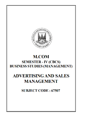Advertising and sales management