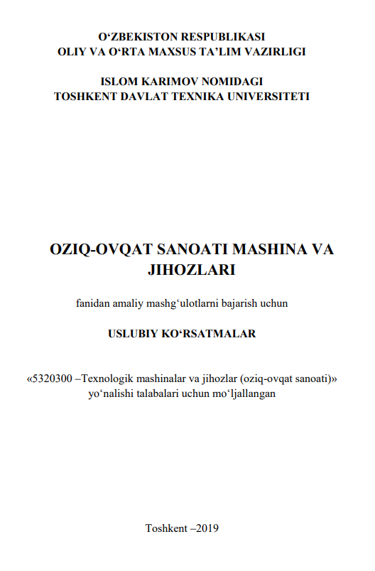 Oziq-ovqat sanoati mashina va jihozlari