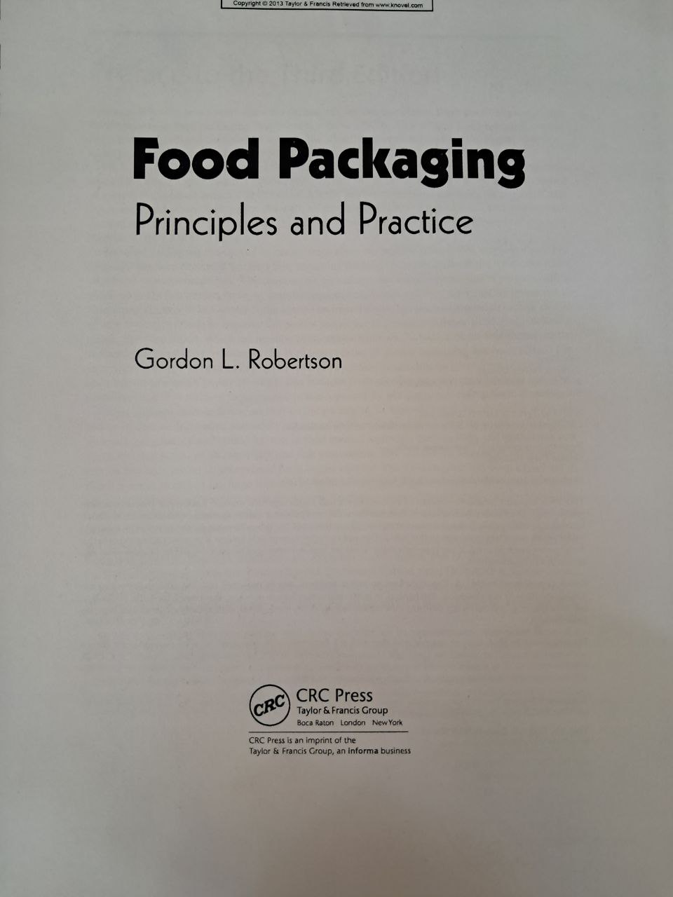 Food Paskaging  Principles and Practice