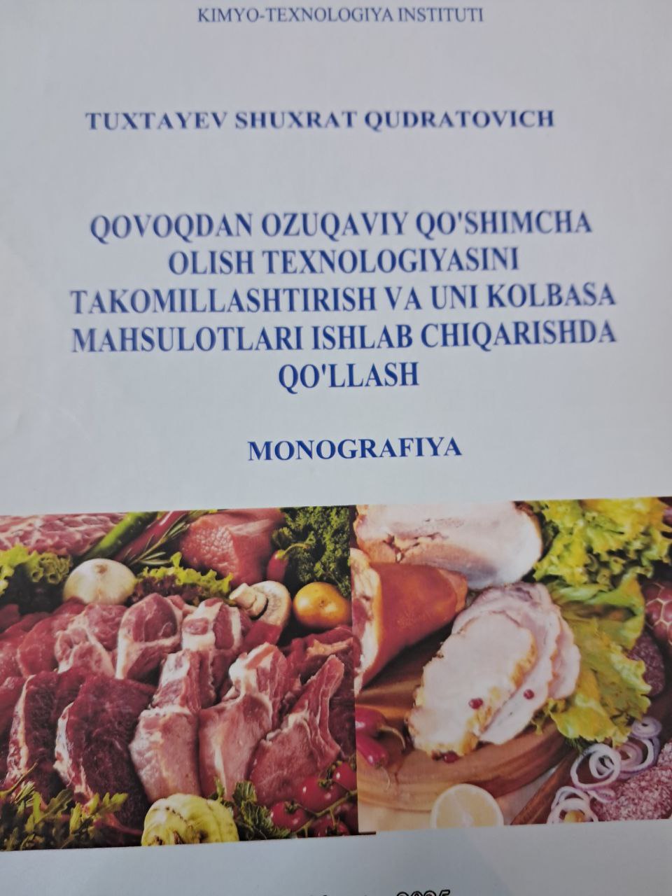 Qovoqdan ozuqaviy qo'shimcha olish texnologiyasini takomillashtirish va uni kolbasa mahsulotlari ishlab chiqarishda qo'llash