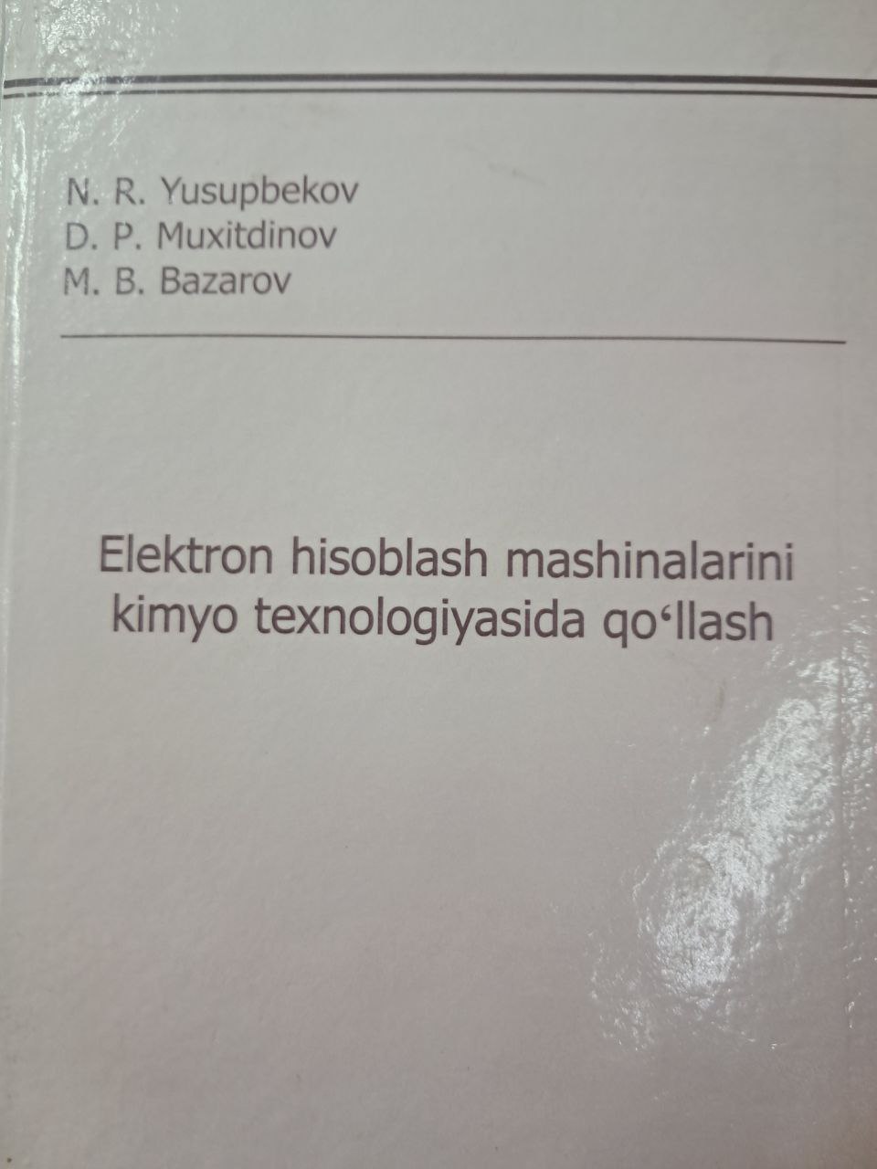 Elektron hisoblash mashinalarini kimyo texnologiyasida qo'llash
