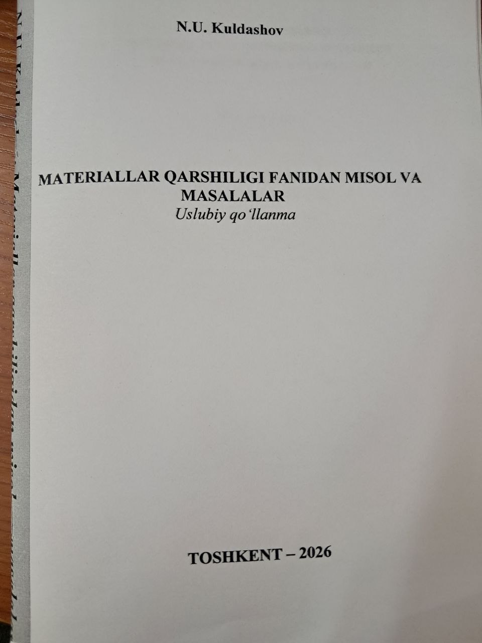 Materiallar qarshiligi fanidan misol va masalalar