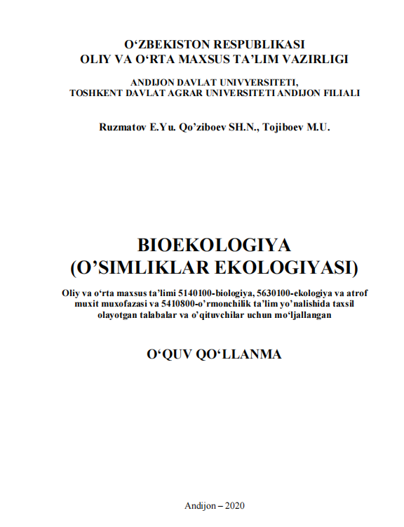 Bioekologiya (O'simliklar ekologiyasi)