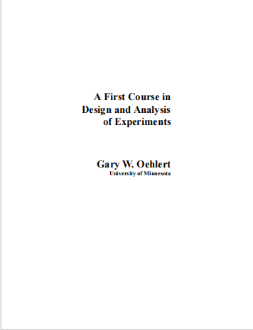A First Course in Design and Analysis of Experiments